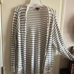 Torrid - black-and-white striped front open cardigan